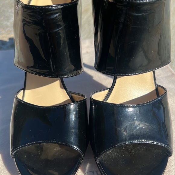 JIMMY CHOO MARY JANE PLATFORM SANDAL HEELS BLACK 8 - Picture 16 of 16